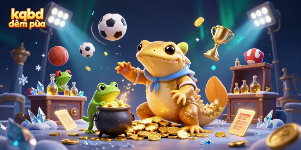 KQBD đêm qua reveals dynamic sports betting updates with thrilling visuals of an alchemist and sports elements.