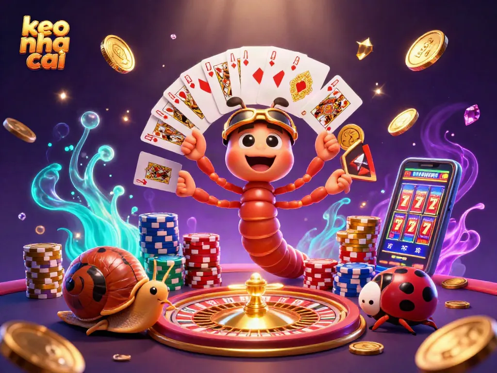 Experience excitement with keo nha cai as animated characters engage in thrilling casino action.