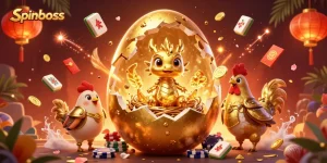 Experience spinboss excitement in a lavish casino scene with a golden dragon and poker chips.