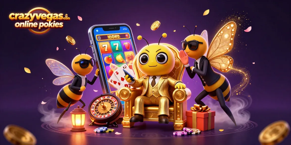 Experience thrilling gameplay with crazyvegas.com online pokies as golden coins erupt from slot games.